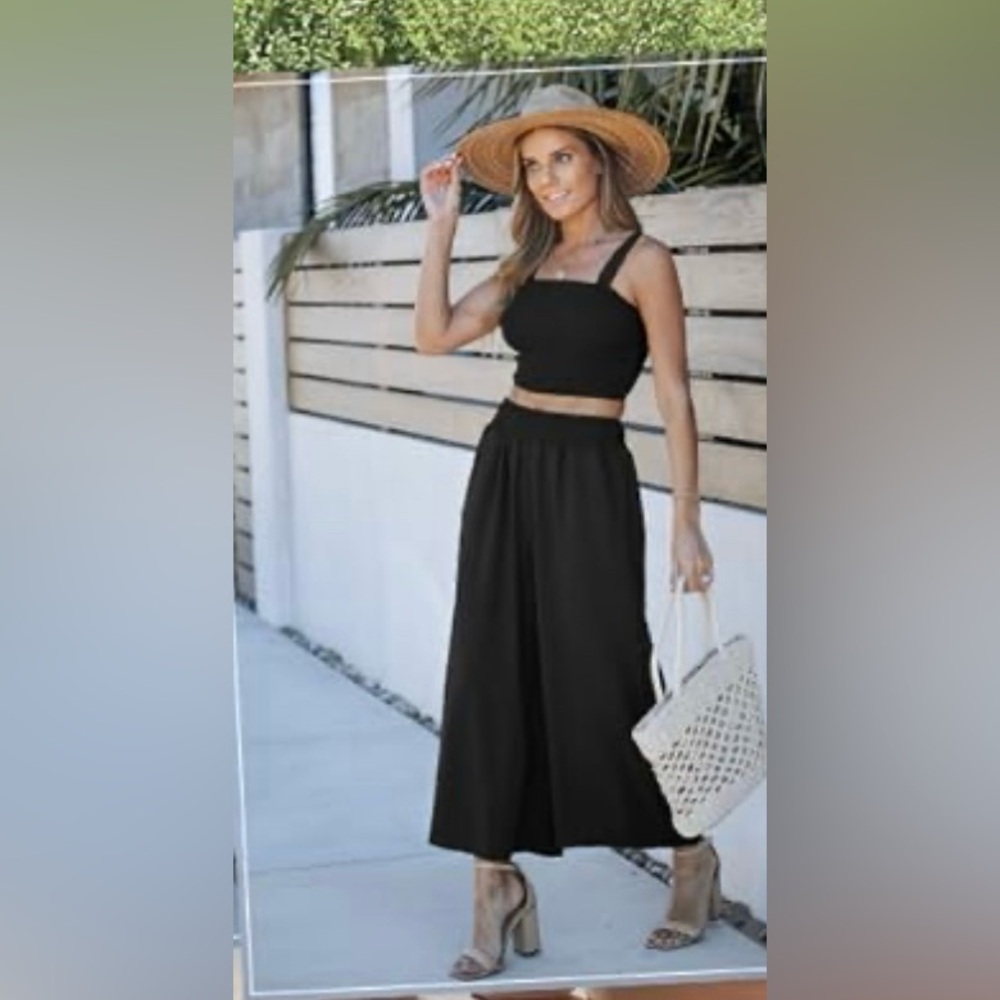Elegant Black Women's Wide-Leg Pants